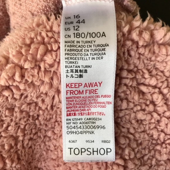 Topshop Heart Sherpa Quarter Zip Jacket - Picture 7 of 7